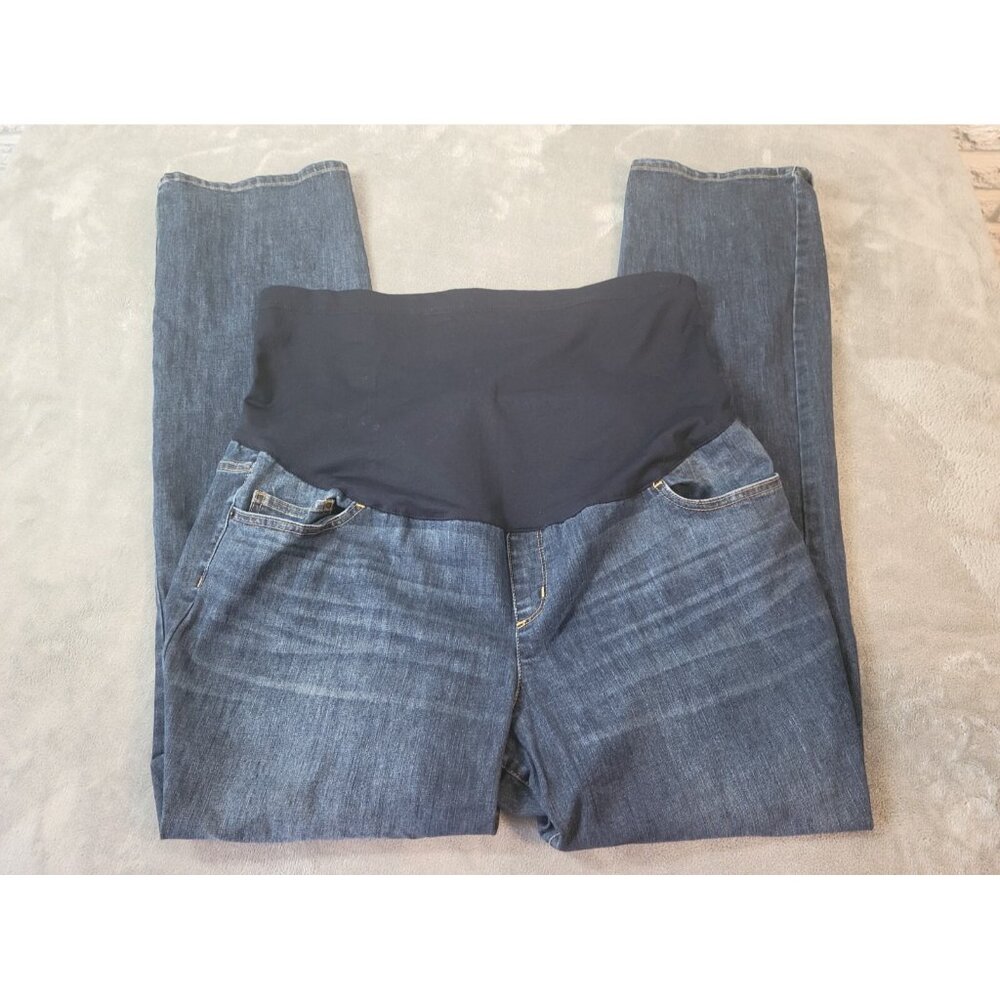 Liz Lange Target Maternity Jeans 18 High Rise Straight Leg Blue Stretch SL45E